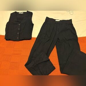 Abercrombie & Fitch Black Trousers and Vest Set